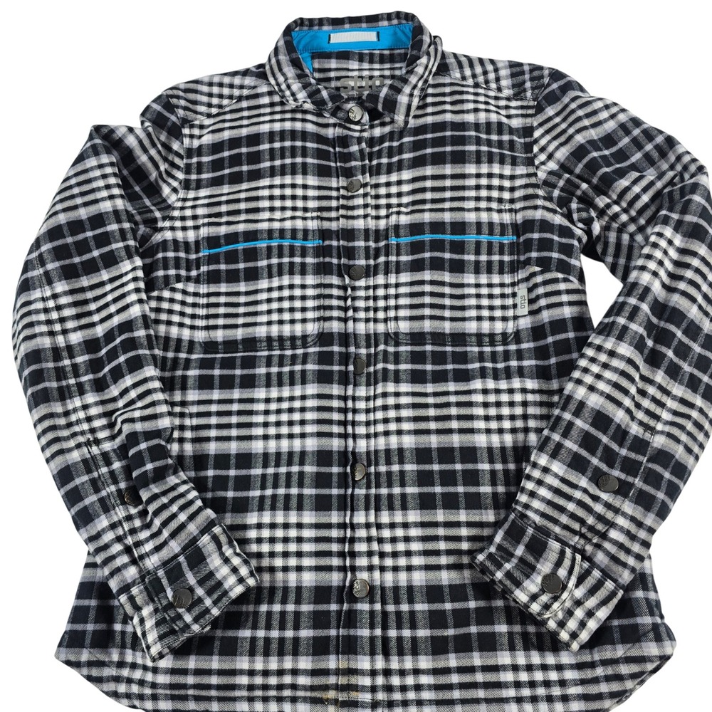Stio Womens Vast Insulated Shirt Jacket Black White Plaid S 100039 Thermore‎